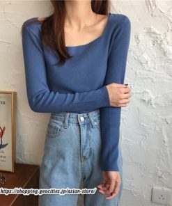 ニット・セーター | カットソー ニット レディース リブニット 長袖 秋冬 春 トップス スリム ストレッチ インナー 無地 長袖ニット 着痩せ 長袖カットソー 通学通勤 プルオーバー
