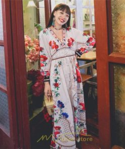 マキシ | マキシワンピース レディース ロング丈 大人 ワンピ 花柄 夏秋 Vネック カジュアル 着やせ きれいめ 撮影 人気 二次会 パーティー 通気 ゆったり 夏秋服