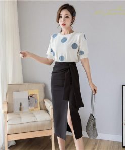 スカート | 夏 膝丈 セクシースリット タイト無地 大人 リボン 可愛い オフィス 30代40代50代 夏服 サマースカート しっかり