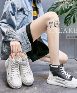 ショートブーツ | 厚底 シューズ スニーカー プラット 韓国風 おしゃれ ハイカット 靴スポーツ 履きやすい 疲れない レースアップ レディース