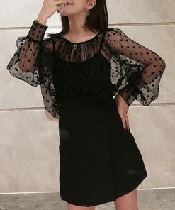 透かし編みトップス | シアーブラウス セットアップ アンサンブル