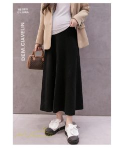 スカート | マタニティレディース 妊婦服 無地 着痩せ ハイウエスト カジュアル Aライン産前産後 体型カバー マタニティウェア ウエスト調整