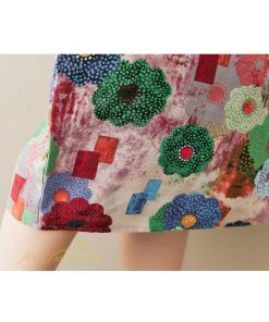 ミディアム | ミディアムワンピース レディース 膝丈 ゆるワンピース 花柄 きれいめ フリーサイズ ゆったり 半袖 麻 綿 リネン 女性着 きれいめ コットン クルーネック 着回し