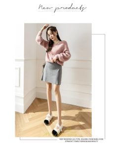 スカート | 膝上 ひざ上 スリット ミニ レディース 秋 冬 着痩せ 可愛い おしゃれ 脚長効果 ニット 秋冬コーデ お出かけ 美脚 ナチュラル 美人 トレンド がーりー