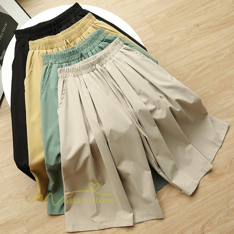 ワイドパンツ | ガウチョパンツレディース スカンツ スカーチョ リラックスパンツ 無地 ウエストゴム ゆったり シンプル 体型カバー おしゃれ ガウチョ ボトムス