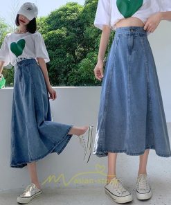 スカート | デニムロング レディース ロングボトムス フレア大きいサイズ 無地 シンプル 秋物  秋服 オシャレ キレイめ 秋冬