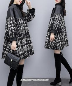 コート・ジャケット | チェスターコート レディース ロングコート アウター 黒 コート チェック柄 ラシャ 切り替え ゆったり 上品 あったか 2022新作 カジュアル 秋冬