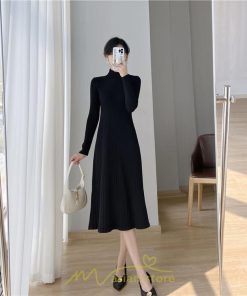 ニットワンピース | レディース 冬 きれいめ ニットフレア ロング おしゃれ タートルネック 秋冬 送料無料 通勤 可愛い おしゃれ デート 20代30代40代50代