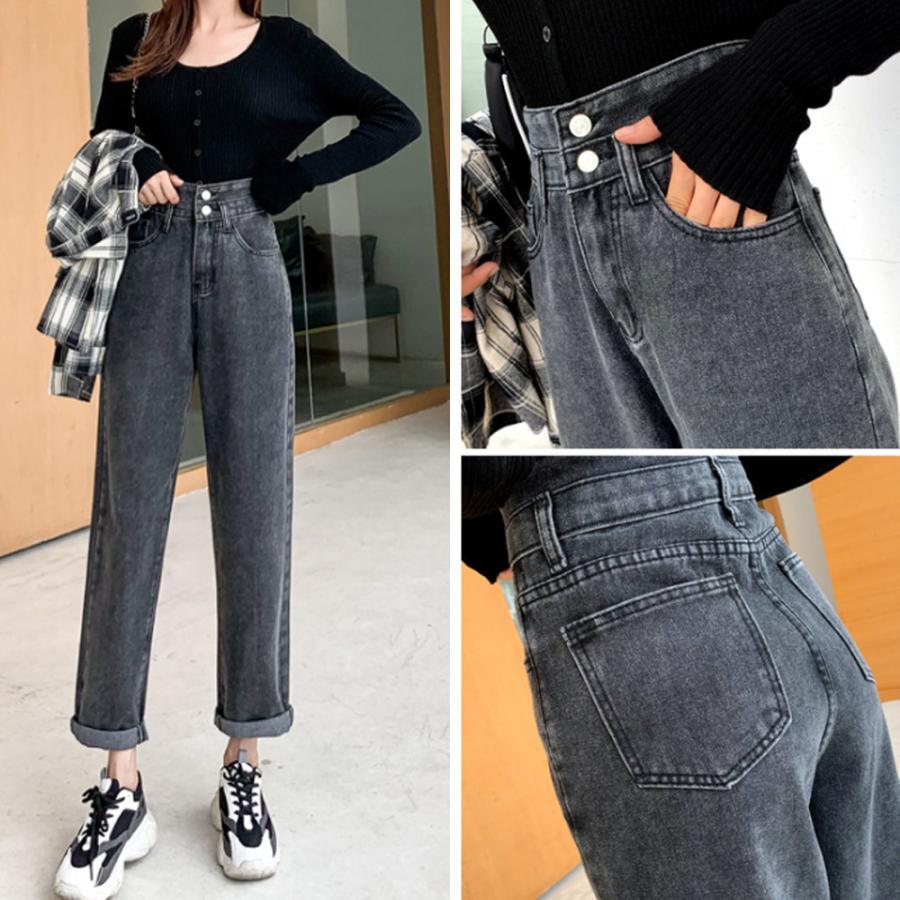 デニム | ハイウエスト ストレート デニムパンツ