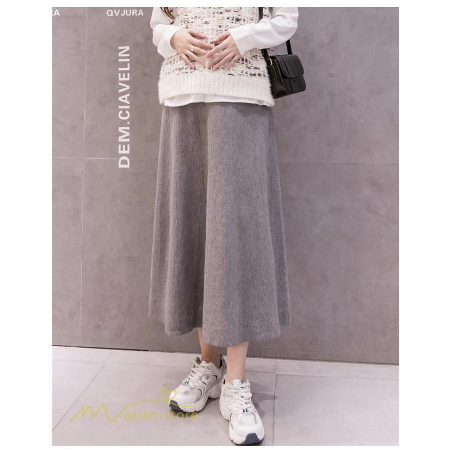 スカート | マタニティレディース 妊婦服 無地 着痩せ ハイウエスト カジュアル Aライン産前産後 体型カバー マタニティウェア ウエスト調整