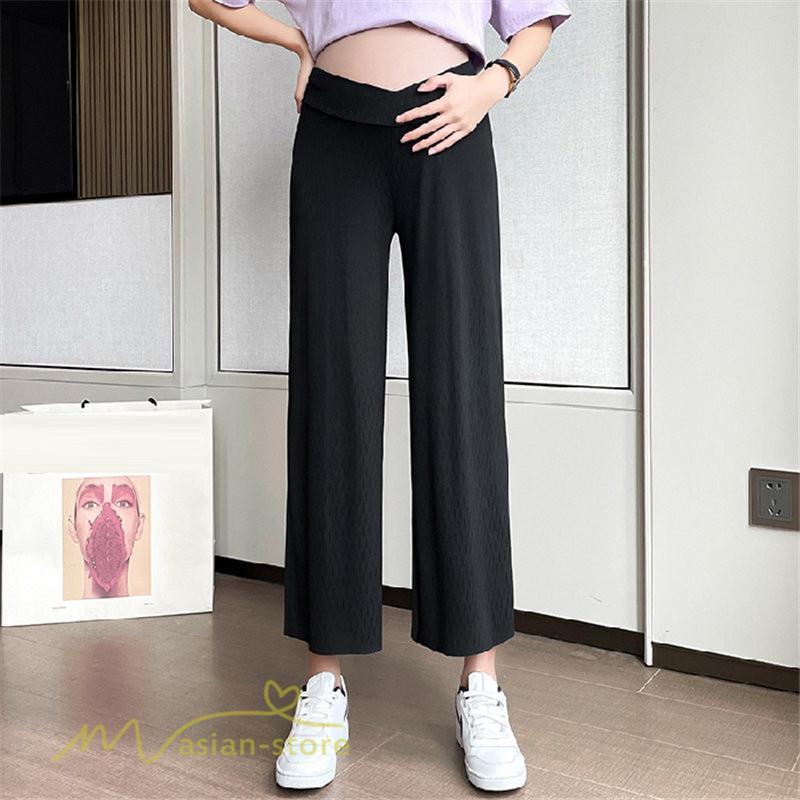パンツ レギンス | マタニティ パンツ レディース 着痩せ 上品 マタニティウェア ローウエスト ワイドパンツ マタニティパンツ 妊婦服 夏服 薄手 サマーパンツ お出かけ 9分丈 夏