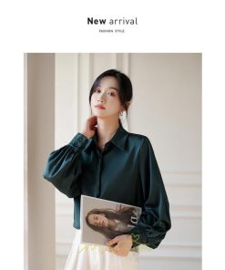 シャツ・ブラウス | ブラウス シャツ レディース 40代 上品 ブラウス きれいめ 通勤 OL ビジネス ゆったり 緑 グリーン 50代 エレガント 20代 お出かけ 30代 外出 着痩せ