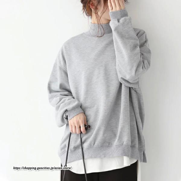 パーカー | 裏起毛トレーナー レディース スウェット トップス ボリューム感 ビッグシルエット オーバーサイズ あったか トレーナー 無地 秋冬 軽い しっとり