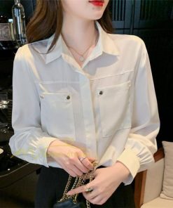 シャツ・ブラウス | トップス シャツ ブラウス レディース 長袖 オフィス ホワイト OL 制服 事務服 就活 リクルート 夏物 着痩せ カジュアル 韓国ファッション 20代30代40代50代