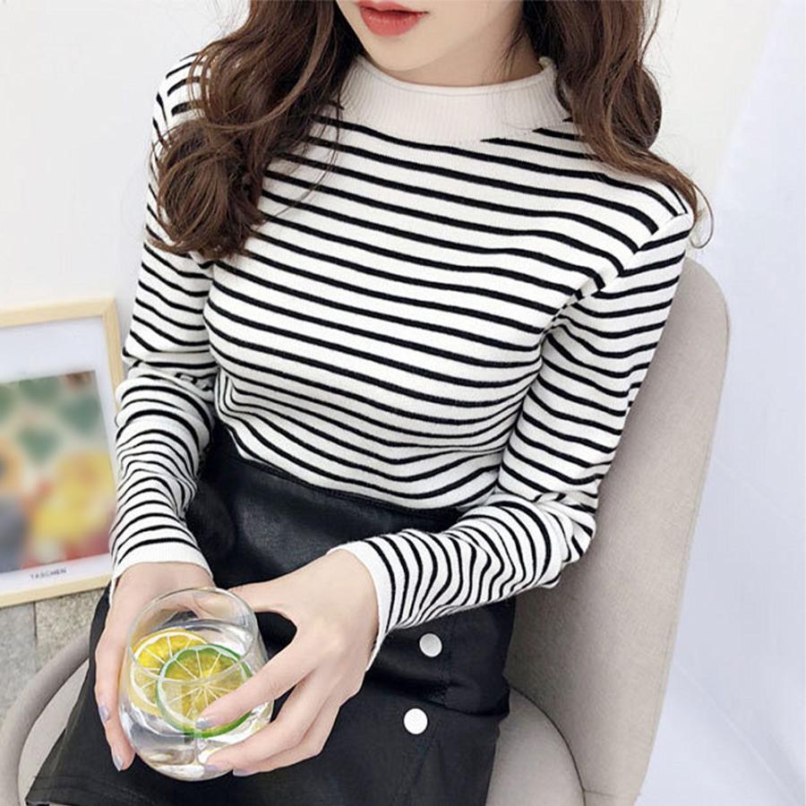 ニット・セーター | ボーダー柄 ニットセーター 長袖 6色