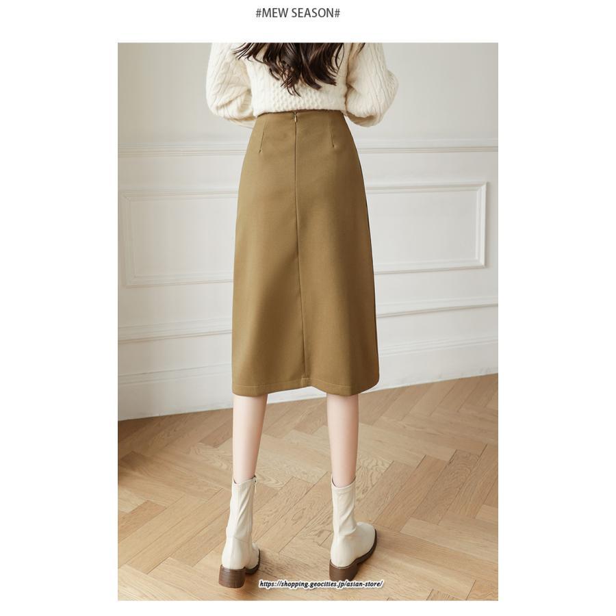 スカート | ミモレ丈ひざ丈レディース 無地 きれいめ 30代 40代 50代 着やせ 上品 通勤 通学 ラシャ 通勤 キレイめ 2022新作 暖か 秋冬