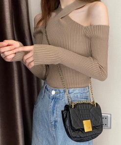 Tシャツ・カットソー | ニットトップス ホルターネック 肩出し