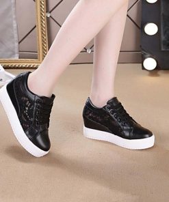 ショートブーツ | シューズ 靴 レースシースルー切り替え 痛くない レディース インヒールスニーカー 厚底