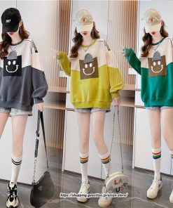 パーカー | トレーナー レディース プルオーバー クルーネック 長袖 トップス スウェット ゆったり 切り替え 大きいサイズ おしゃれ コットン 送料無料 厚手 丸首 綿