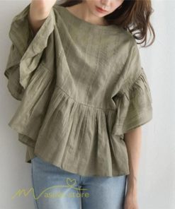 シャツ・ブラウス | シャツ ブラウス レディース きれいめ 春秋 40代 30代 韓国風 フレア 通勤 女性 服装 スーツ 大人 無地 着痩せ オフィスカジュアル 半袖ブラウス 上品 春夏