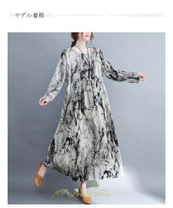マキシ | 長袖ワンピース 秋物 レディース ロングワンピース 夏 30代40代 大人 秋ワンピース 新作 ワンピース Aラインワンピ 広い裾 旅行 ゆったり 可愛い 揺れる