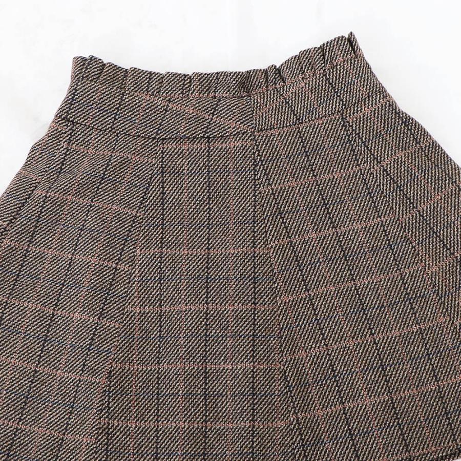 ミニスカート | Skirt ボトムス レディース グレンチェックスカート Aライン 秋冬 フレアスカート