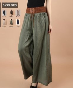 ワイドパンツ | レディース ガウチョパンツ パンツ スカンツ 涼しい ロングパンツ ゆったり ボトムス 20代30代40代 ダンス服 ウエストゴム ズボン カジュアル