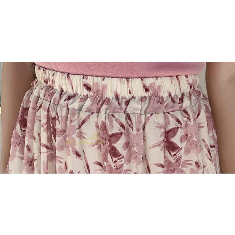 スカート | レディース シフォン フレア マキシ ロングウエストゴム マキシゆったり 普通着 お出かけ お呼ばれ カジュアル 通勤通学 リゾート