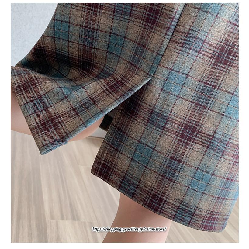 スカート | ミモレ丈 ひざ丈 レディース チェック柄 体型カバー 着痩せ Aライン ハイウエスト 上品 2022新作 通勤 秋冬コーデ オシャレ 韓国風 キレイめ