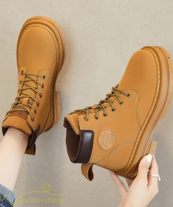 ショートブーツ | レディース メンズ ブーティー 太ヒール ブーツ ショートヒール カジュアル 歩きやすい レースアップ コスプレ靴 編み上げブーツ 厚底