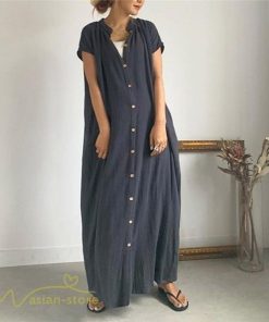 マキシ | ワンピース レディース 無地 シャツワンピース カジュアル 半袖 エレガント 体型カバー ゆったり マキシ丈 フリーサイズ 夏新作 お出かけ ロングワンピース