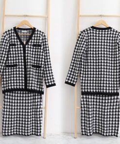 セットアップ | 千鳥柄 ニットレディース