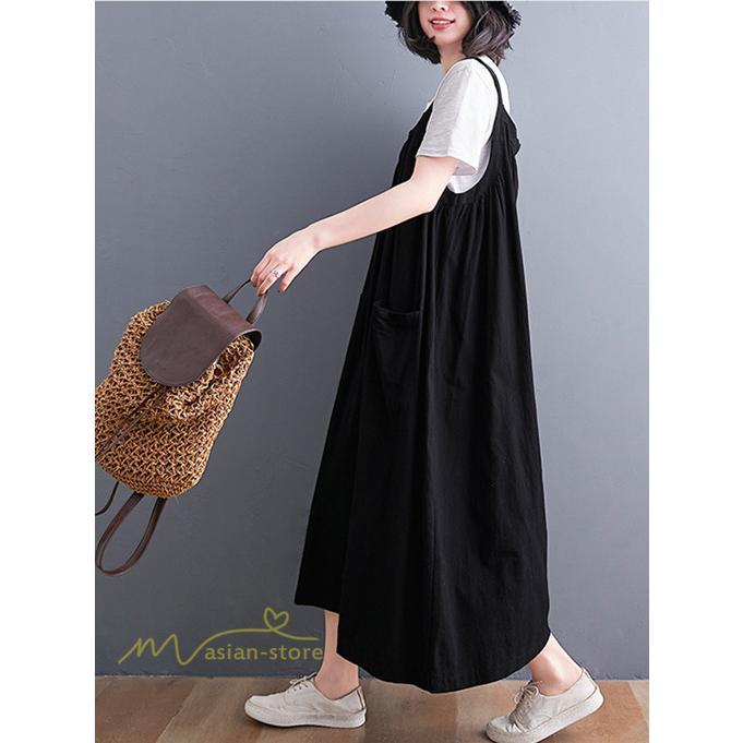 オーバーオール サロペット | サロペット オーバーオール オールインワン きれいめキャミサロペット パンツ レディース サロペットワイドパンツ 無地 シンプル ガウチョパンツ ロング丈