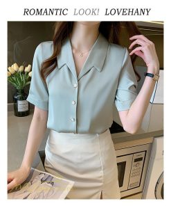 シャツ・ブラウス | シャツ Tシャツ ブラウス レディース 無地 半袖 春 夏 トップス 秋 Vネック フォーマル オフィス 可愛い おしゃれ カジュアル サマー トップス 秋 半袖シャツ