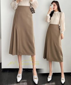 スカート | プリーツロング 春 夏 秋 マキシ ハイウエスト 着回し 20代30代40代 通勤通学 お出かけ エレガント カジュアル フェミニン 着痩せ オフィス