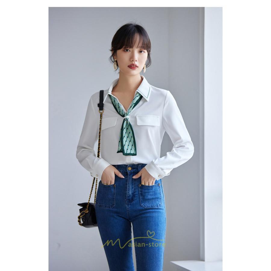 シャツ・ブラウス | シャツ ブラウス 秋冬 レディース スカーフタイ きれいめ フォーマル 春 長袖 M L オフィス S XL XXL 上品 OL 高級感 フェミニン シフォン 通勤 可愛い