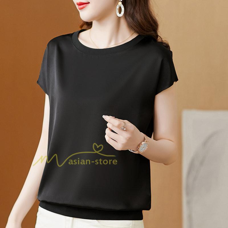 tシャツ・カットソー | トップス Tシャツ レディース 春 夏 秋 半袖 クルーネック 無地 プルオーバー 20代30代40代50代 ママ シンプル 着痩せ 大きいサイズ カジュアル 上品 お出かけ