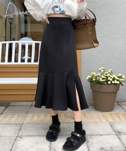 フレアスカート | マーメイドスカート スリット 韓国風