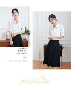 シャツ・ブラウス | ブラウス シャツ オフィス レディース 白 緑 半袖 ビジネス カジュアル 制服 事務服 コスプレ シフォン 柔らかい 華奢見え ファッション 2022新作 開襟 通勤 OL