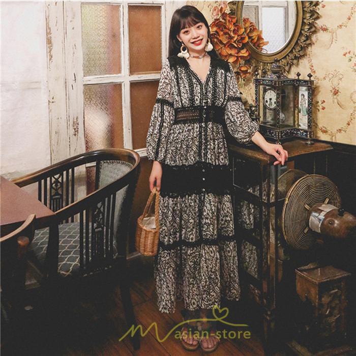 マキシ | マキシワンピース レディース ロングワンピース 大人 黒 Vネック 着痩せ フランス風 上品 高品質 きれいめ シフォン レース 人気 パーティー 二次会 夏秋新作