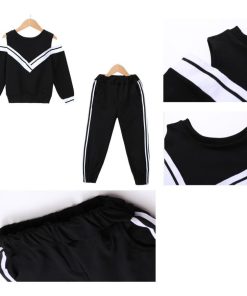 （子供）その他 | Tシャツ 長袖 肩開き おしゃれ 洋服 長ズボン オフショルダー 運動着 可愛い 女の子 子供服 セットアップ ジュニア キッズ?