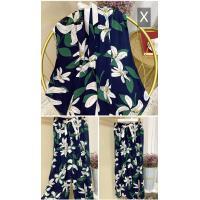 ワイドパンツ | パンツ レディース ボトムス ウエストゴム 楽ちん リラックスパンツ ルームウェア 体型カバー ゆったり 春物 夏 綿紬 女の子 海 プリント かわいい