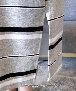 マキシ | ワンピース レディース 秋 秋服 綿コットン ボーダー柄 コットン ワンピース 長袖ボーダー ロングワンピース サイドスリット 20代 40代 30代 50代