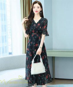 ミディアム | ワンピース レディース ひざ下丈 カジュアル おしゃれ 夏新作 上品 ミディアムワンピース 花柄 大きいサイズ 上品 エレガント 気質 30代 お出かけ 40代 20代