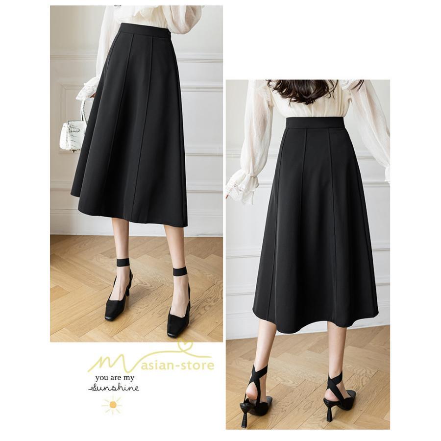 スカート | フレア無地 きれいめ 30代 40代 50代 着やせ 上品 ボトムス 春秋 夏 お洒落 通勤 エレガント 着痩せ 着回し ハイウエスト カジュアル 通学 お出かけ