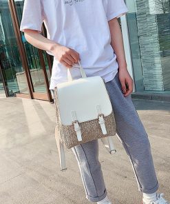 リュック | 可愛い ペーパー 編みこみ カジュアル リュックサック デイパック ストローバッグ レディース ミニリュック バッグパック