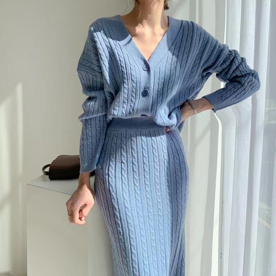 セットアップ | ケーブルニットセットアップレディース秋冬