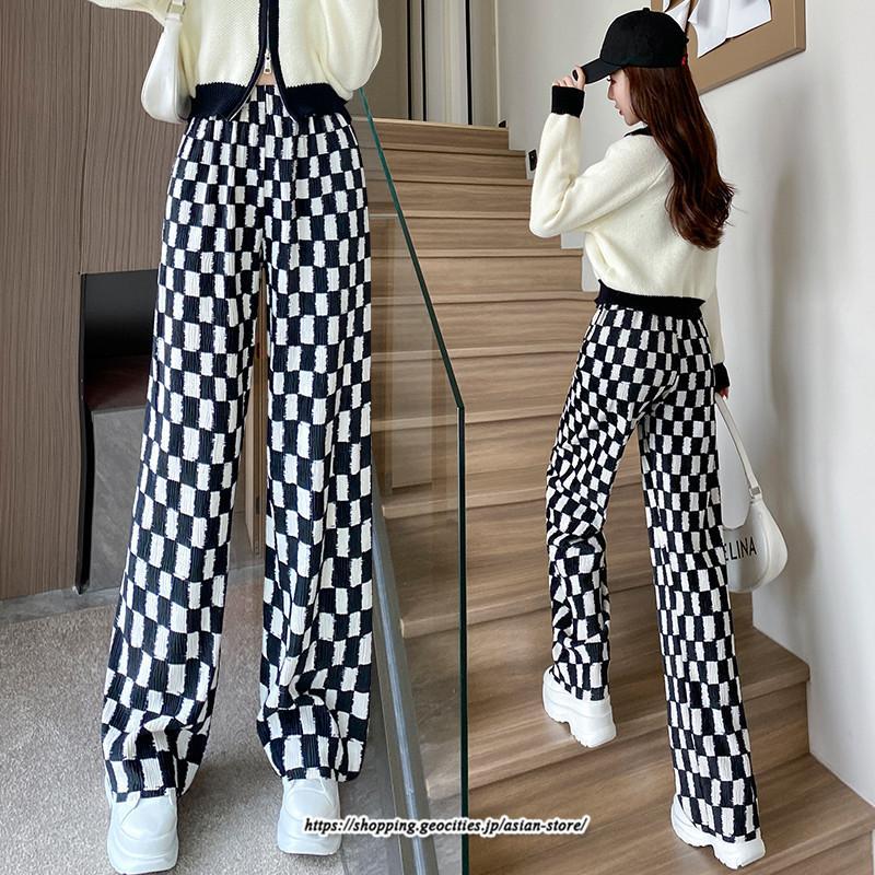 チノ・テーパード・ジョガー・スキニーパン | パンツ レディース ボトムス パンツ チェック柄 お洒落 秋冬 ママ 20代 30代 40代 デート お出かけ 普段使い ガーリー トレンド 韓国 レトロ 可愛い カジュアル