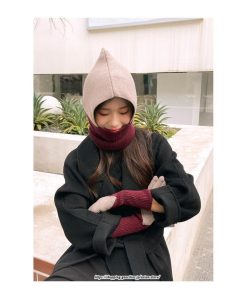 レディース | ニット帽 目出し帽 フェイスマスク ウール 女子ニットキャップ 女性用スキー帽子 耳カバー あったか 防寒対策 冬 2022新作　