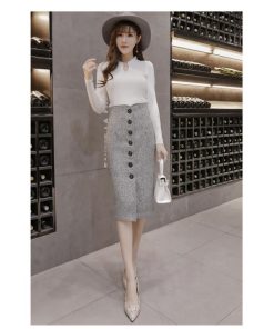 在庫ある | 短納期巻きスカート タイトスカート ハイウエスト 膝下丈スカート ビジネススカート フォーマルオフィス ラシャスカート エレガント OL 通勤 着痩せ フェミニン